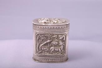 Silver Opium Box with Relief Decoration