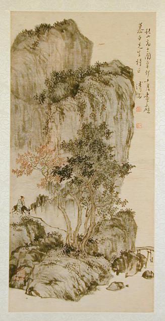 Scholar on Horseback in Autumn Mountains