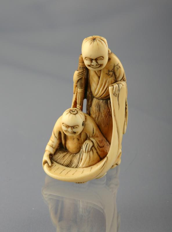 Netsuke of Monks Kanzan and Jittoku