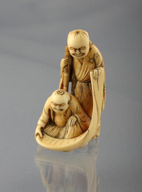 Netsuke of Monks Kanzan and Jittoku