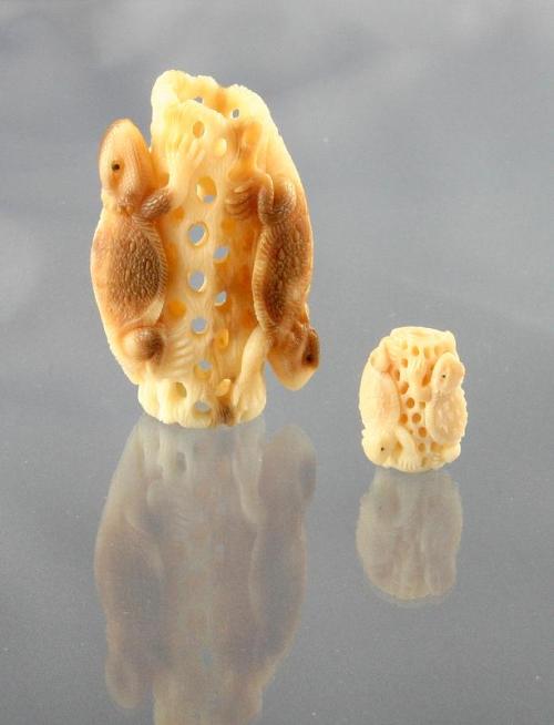 Netsuke & Ojime with Lizards