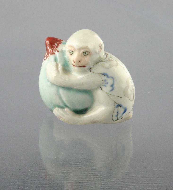 Netsuke of Monkey with Peach