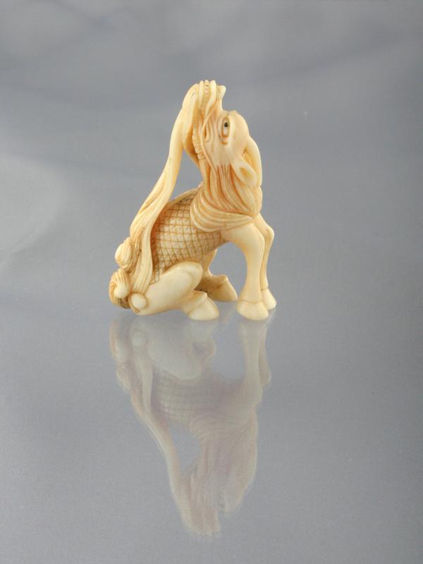 Netsuke of a Seated Kirin