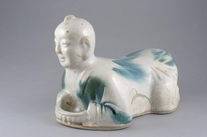 Shiwan Ware Pillow in the Shape of a Boy