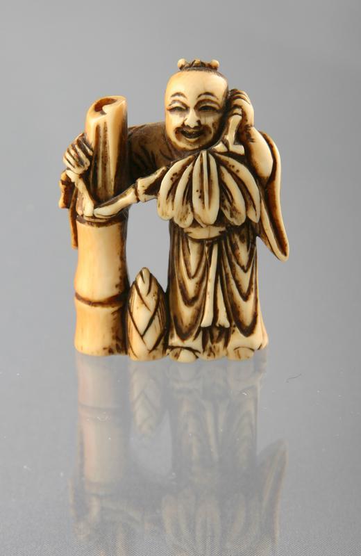 Netsuke: Moso with Bamboo