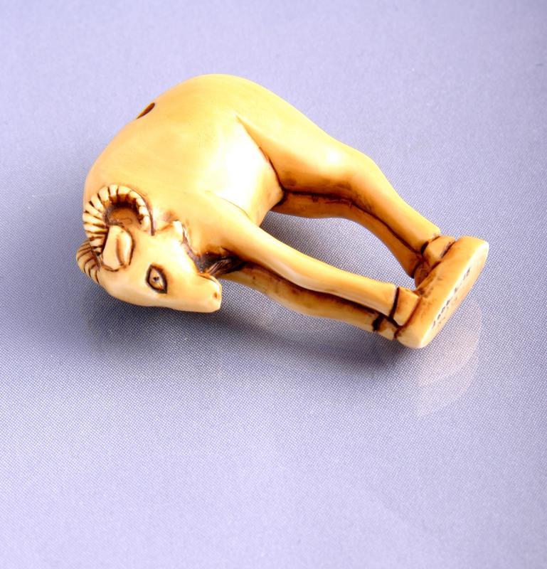 Ivory Netsuke in the Shape of a Mountain Goat