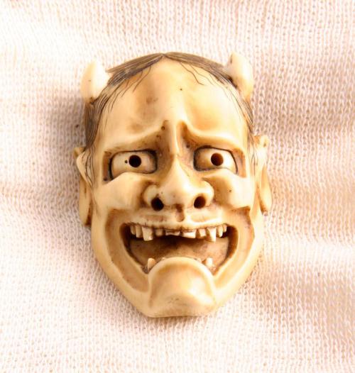 Ivory Mask Netsuke of Hannya the Female Demon