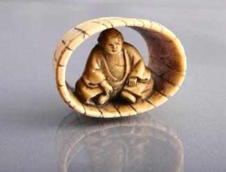 Ivory Netsuke: Man in a Barrel