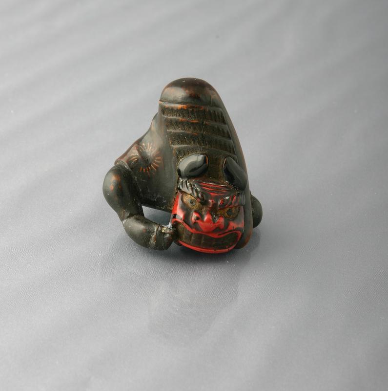 Boxwood Netsuke of Shishimai Dancer