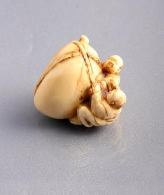 Ivory Netsuke: Two Men with a Giant Marrow