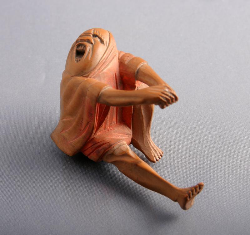 Wooden Netsuke:  Daruma Awakening