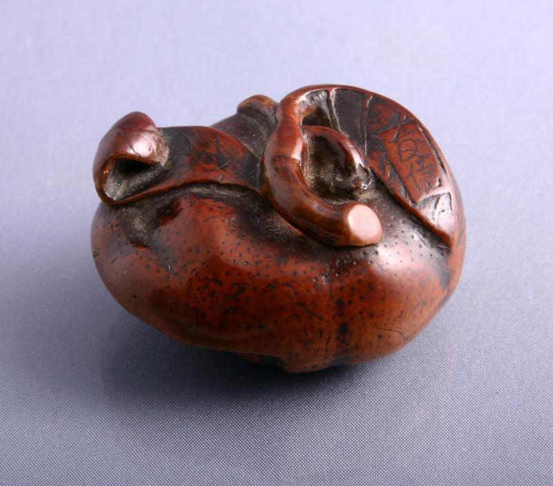 Wooden Netsuke of Mandarin Orange