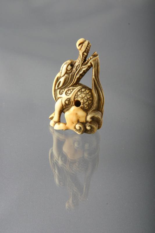 Netsuke of a Seated Kirin