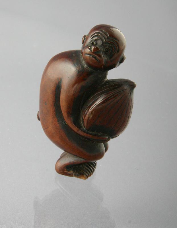 Netsuke of Monkey and a Chestnut