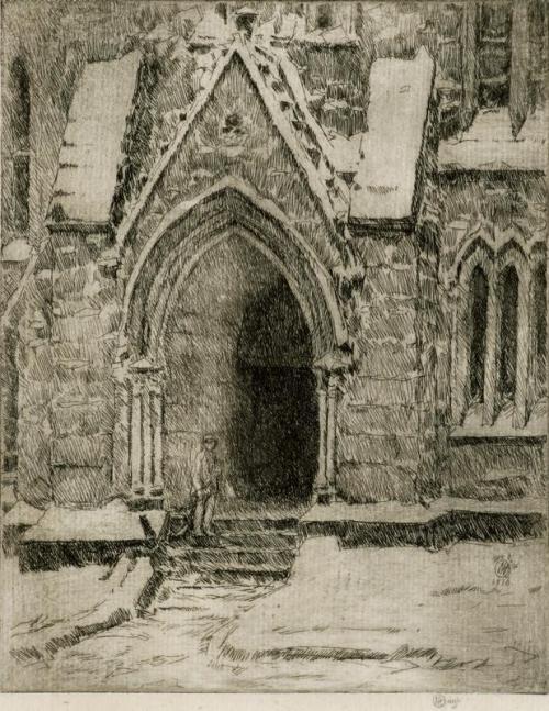 Church Doorway in the Snow