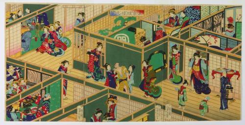 Bird's-eye View of a Yoshiwara Brothel