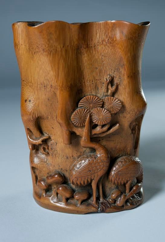 Carved Bamboo Brush Holder