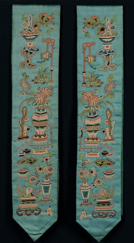 Pair of Embroidered Silk Decorative Details