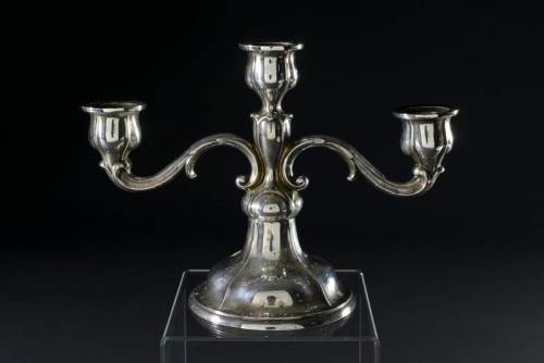 Silver Three Light Candelabra