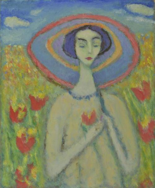 Girl with Tulips