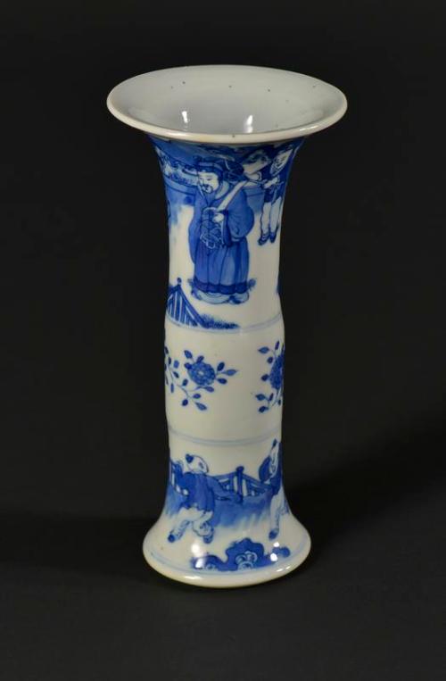 Blue and White Vase with Figure Design