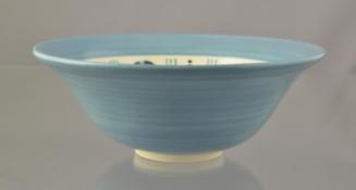 Bowl with Beach Glass and Rug Hooking Pattern