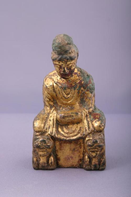 Buddha on a Lion Pedestal (Chinese)