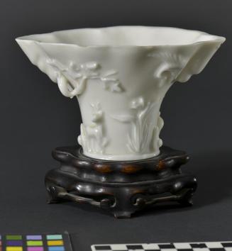 One of a Pair of Dehua White Porcelain Libation Cup