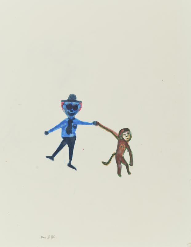 Untitled (Hat man and monkey)