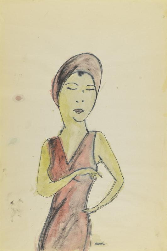 Untitled (woman in turban, red dress)