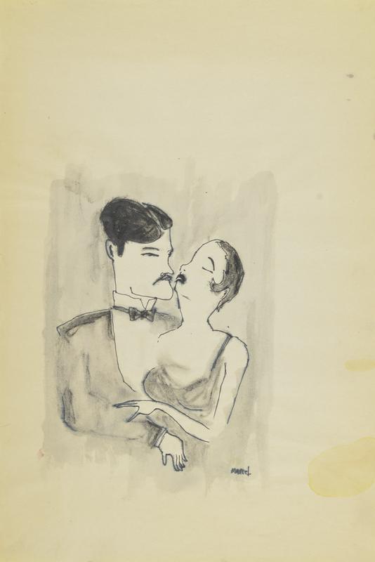 Untitled (man and woman in embrace, b&w)