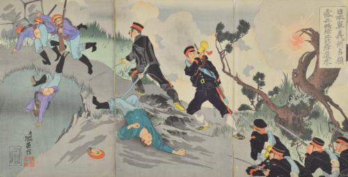 Japanese Forces Occupying Yizhou, Russian Soldier Fleeing to the North Bank of Yalu River