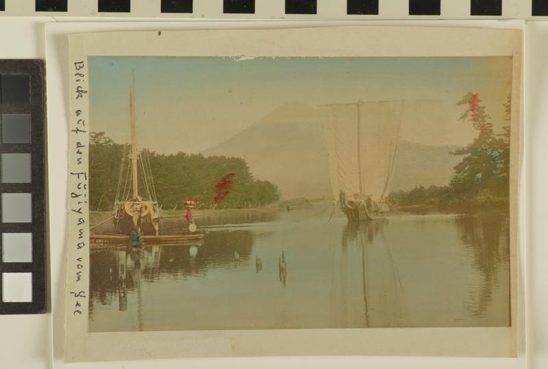 Untitled (Boats in Bay in front of Mt. Fuji)