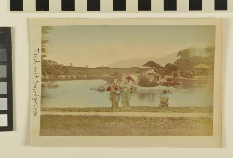 Untitled (three ladies by a pond)