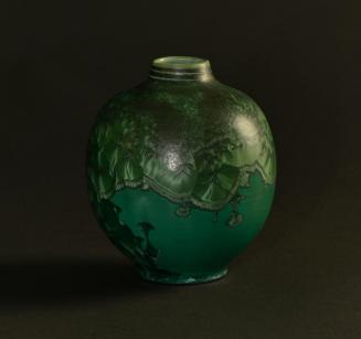 Small malachite crystalline vase