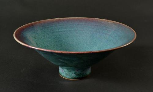 Large footed porcelain bowl