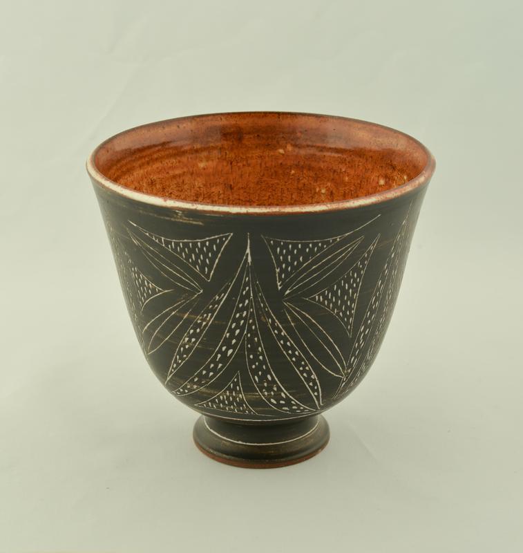 Steep Sided Bowl with Sgraffito Designs by Leonard F. Osborne