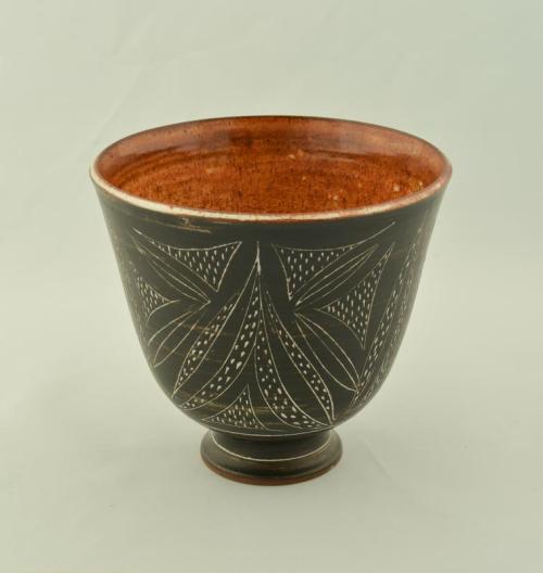 Steep Sided Bowl with Sgraffito Designs by Leonard F. Osborne