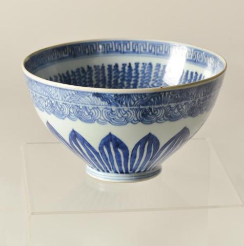 Blue and White Bowl with Lotus Petal and Ju'i Lappets