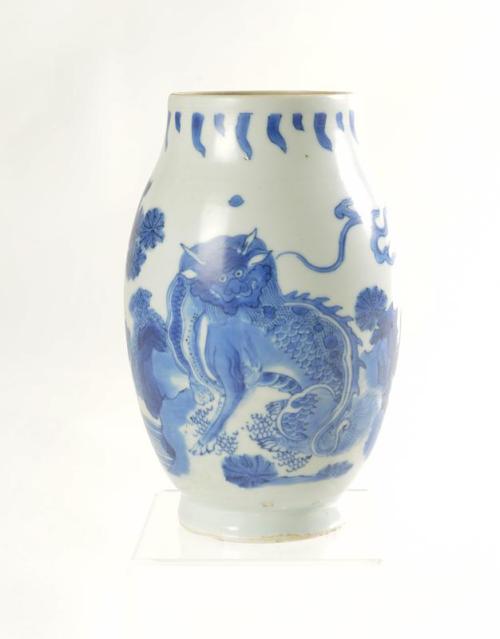 Blue and White Oviform Vase