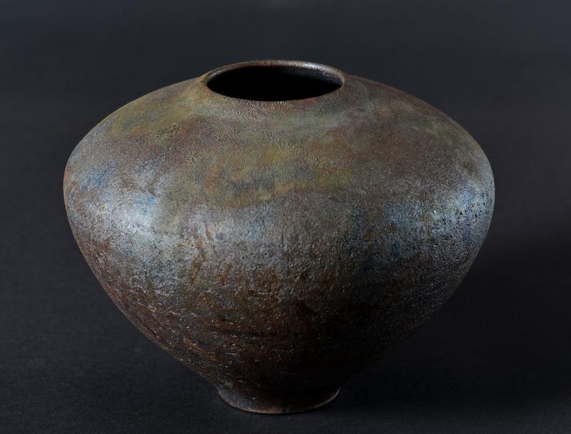 Raku fired vase