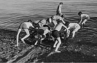 Boys Launching Raft, Qualicum Beach