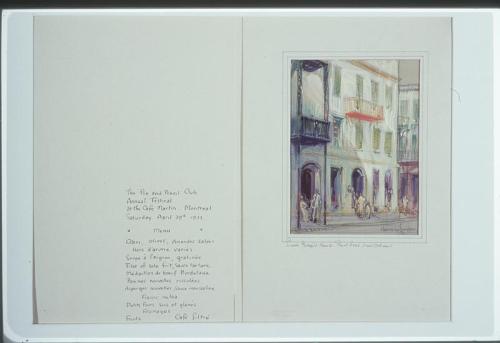 Sieur George's House, Royal Street, New Orleans: menu for Pen & Pencil Club Annual Festival