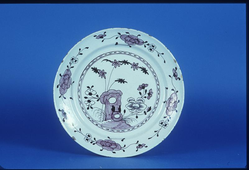 Plate with Peony and Rock Motif