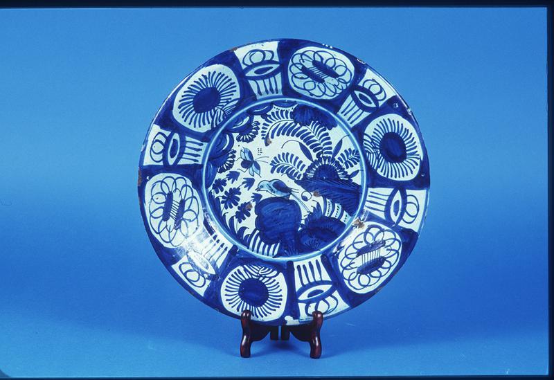 Dish with Bird on Rock Motif