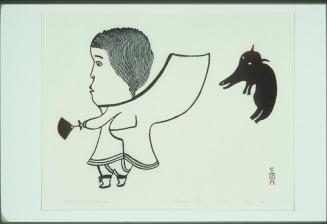 Woman Followed by Dog