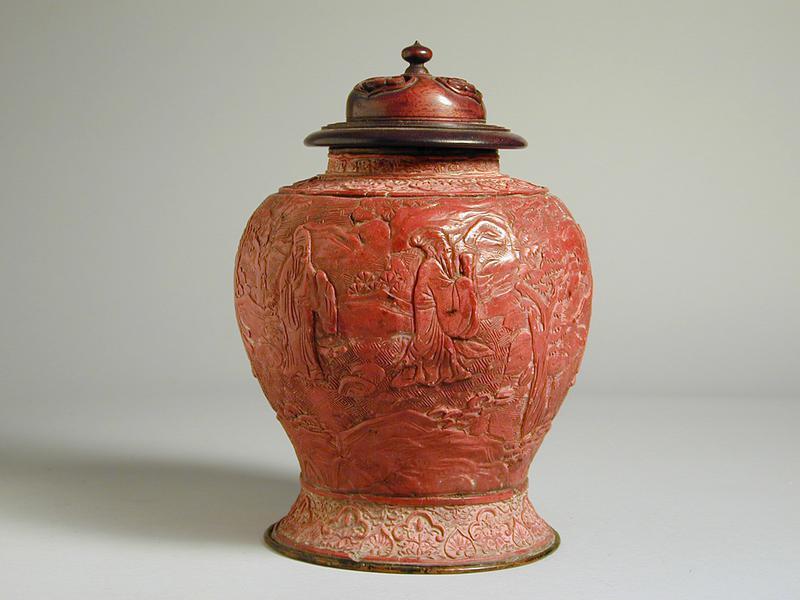 Lidded Lacquer Baluster Shape Jar