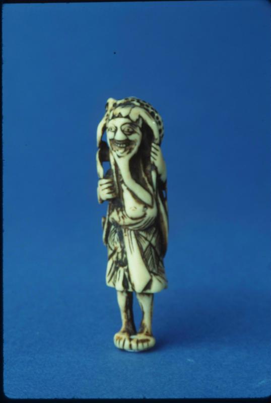 Netsuke of Sennin Gama with his Toad