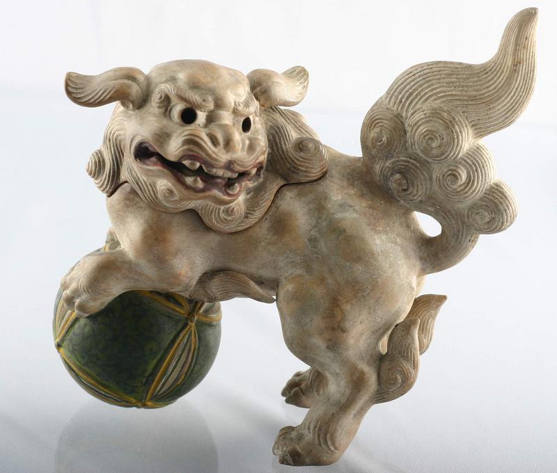 Lion Dog Stoneware Incense Burner