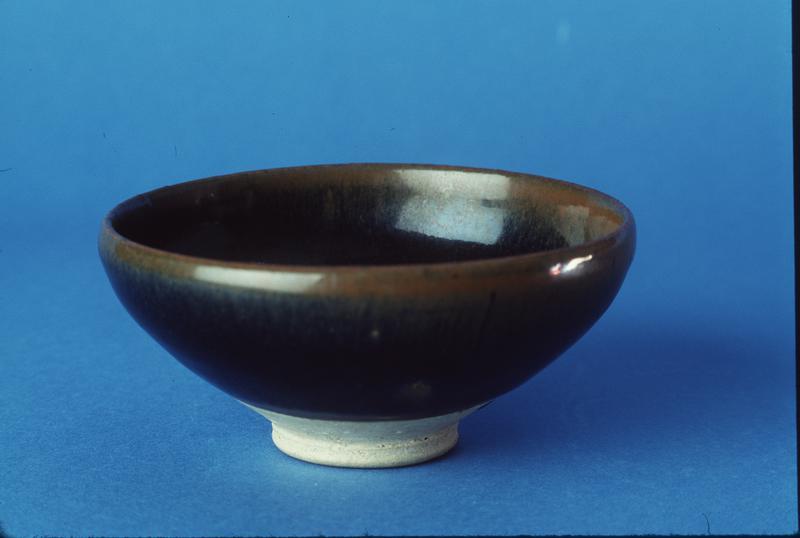 Deep Temmoku Bowl with Tear Drop at Base